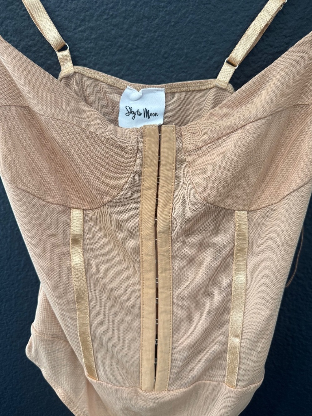 NWT Sky to Moon Nude Corset Bodysuit